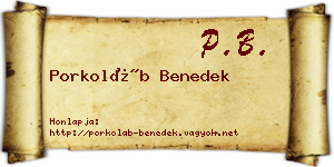 Porkoláb Benedek névjegykártya