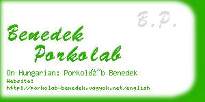 benedek porkolab business card